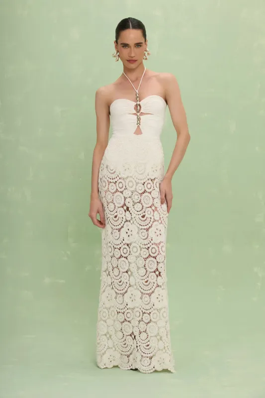 Patbo - Gal Embroidered Maxi Dress - Off White made by PatBO