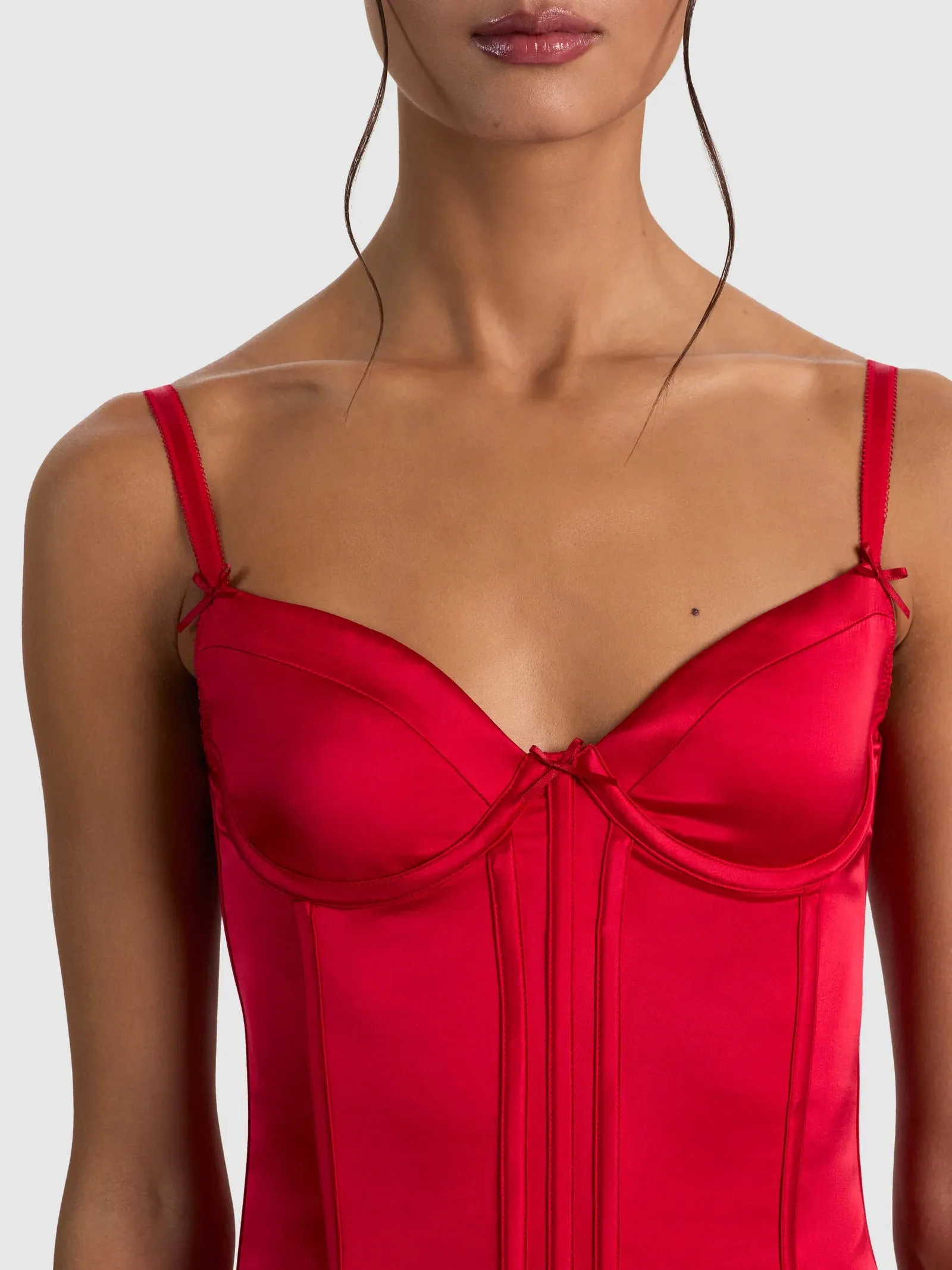 Alice + Olivia - Mira Seamed Longline Structured Corset - Hibiscus sold by Jessie Boutique product image thumbnail 2