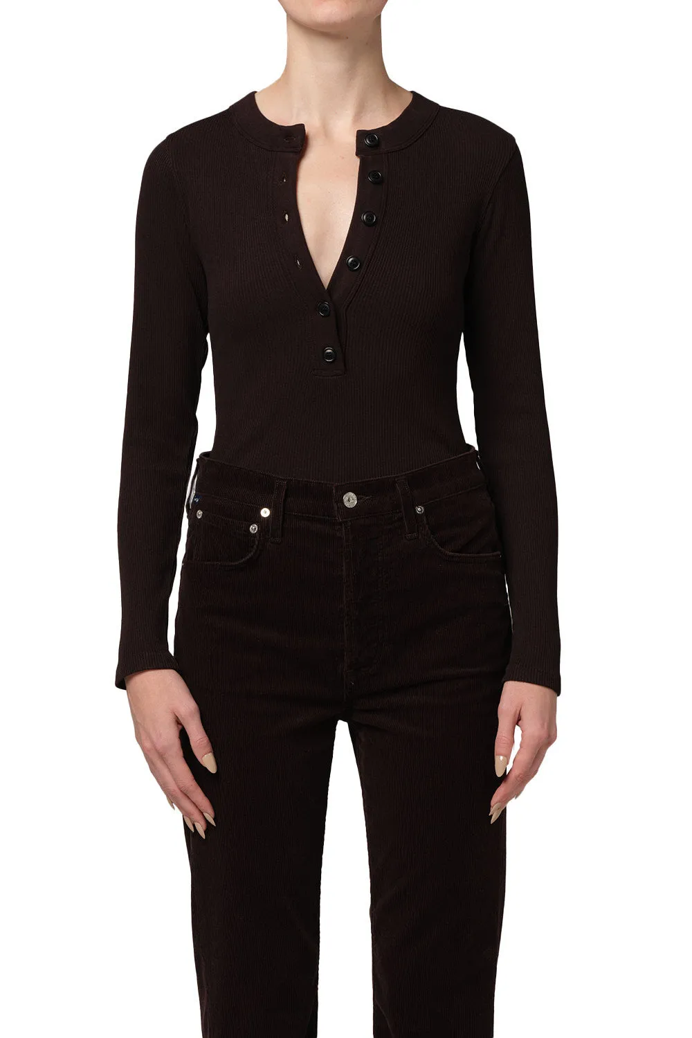 Citizens of Humanity - Varra Henley - Chocolate sold by Jessie Boutique product image thumbnail 5