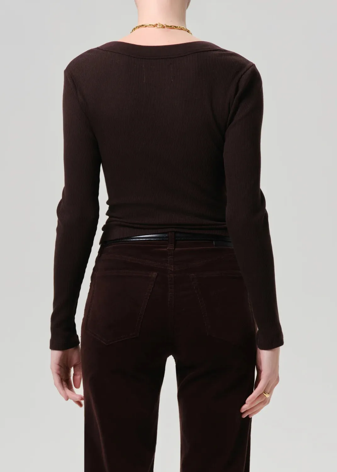 Citizens of Humanity - Varra Henley - Chocolate sold by Jessie Boutique product image thumbnail 3