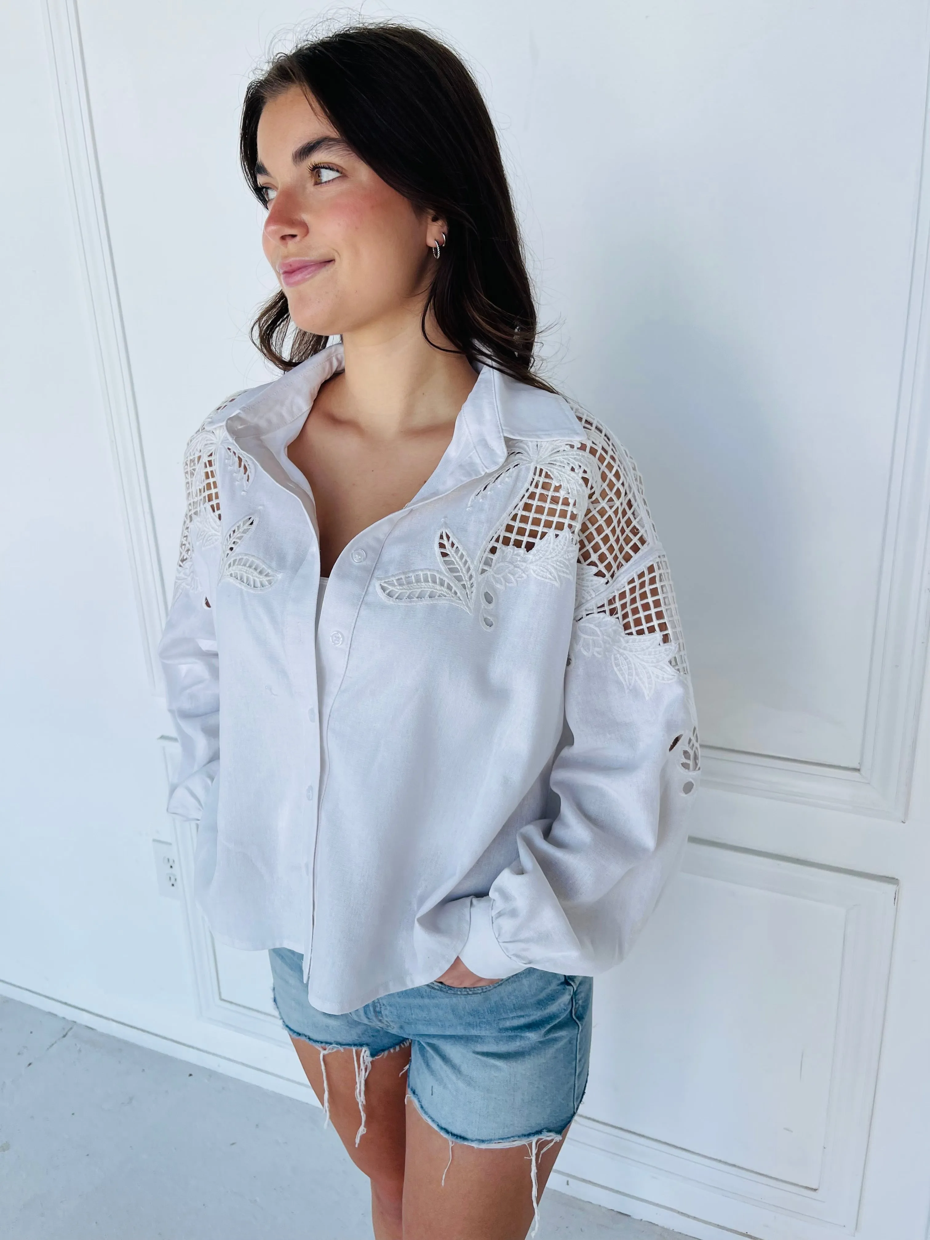 Willow Eyelet Top sold by Kins Collective