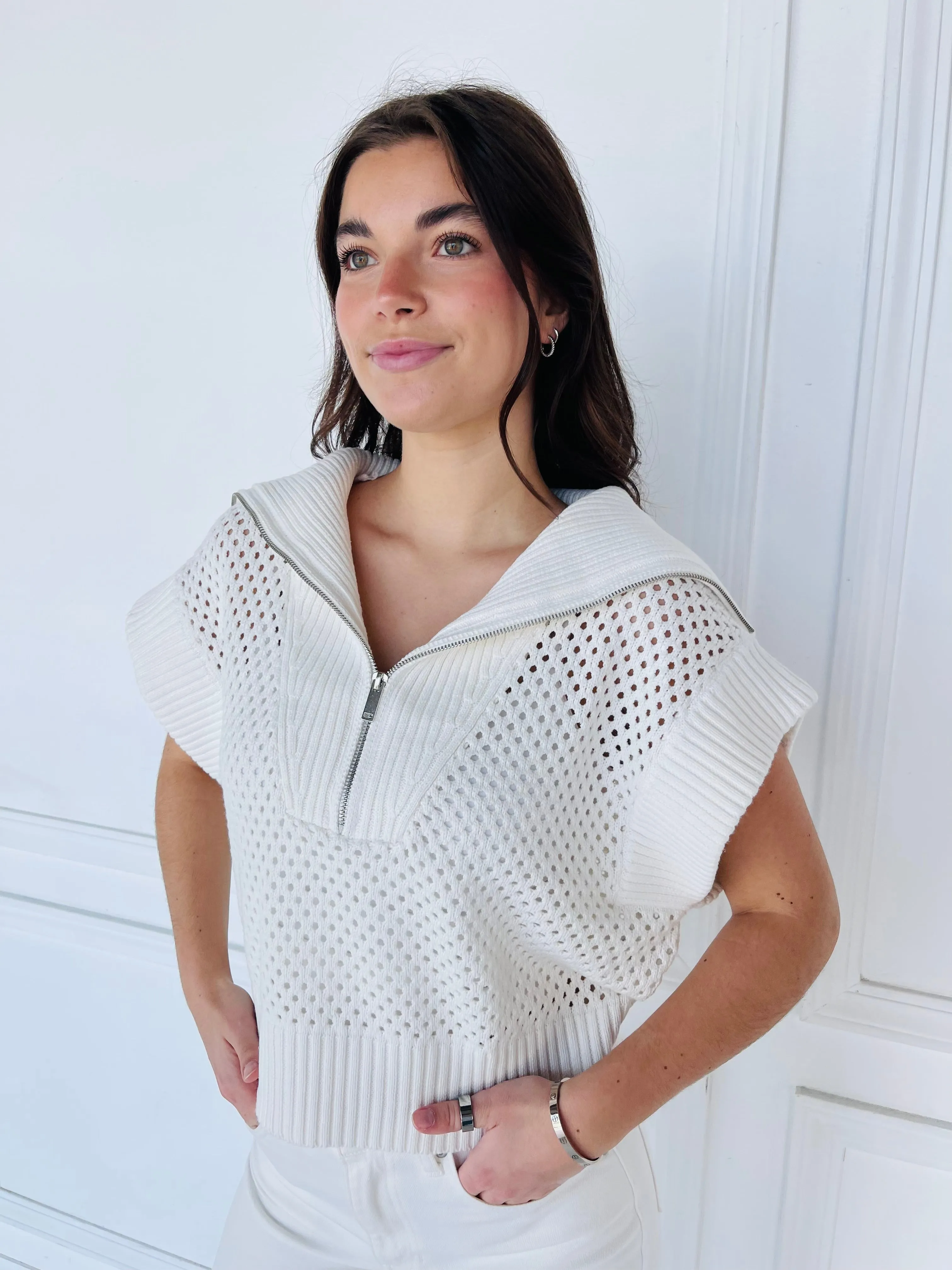 Open Stitch Quarter Zip sold by Kins Collective product image thumbnail 2