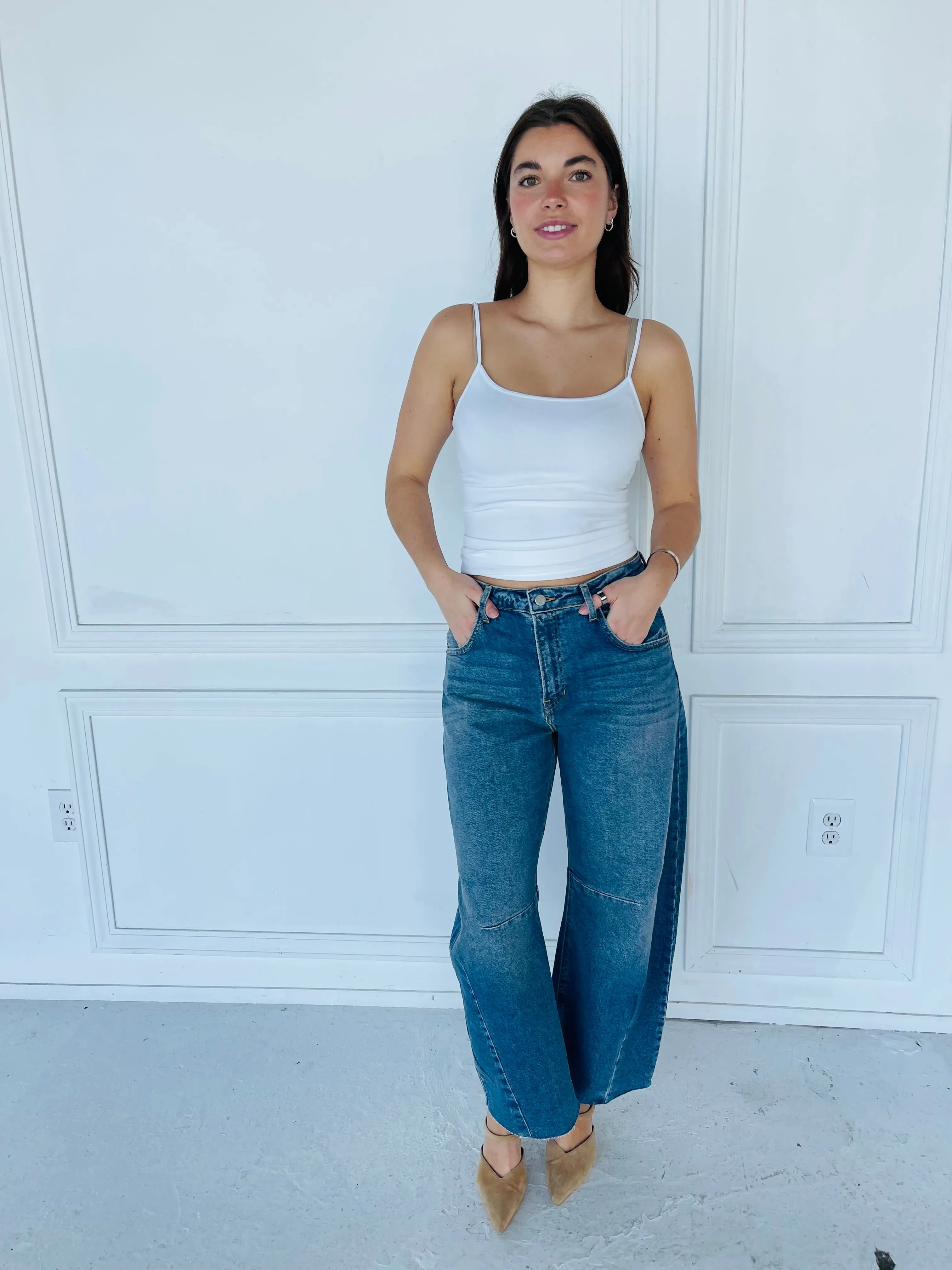 The Seamed Barrel Jeans sold by Kins Collective