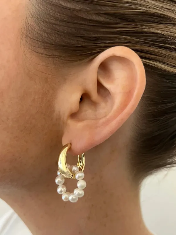 Carolina Pearl Hoops sold by Kins Collective