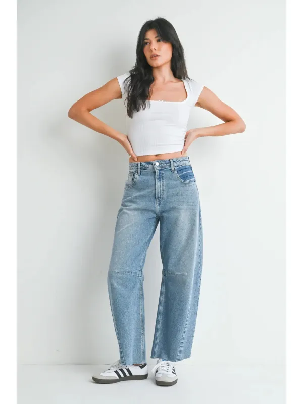 The Seamed Barrel Jeans sold by Kins Collective
