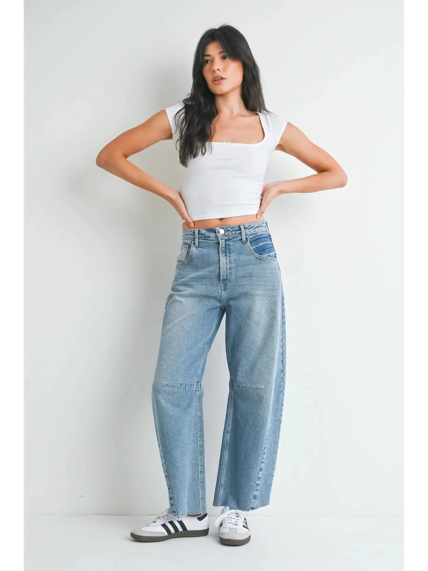 The Seamed Barrel Jeans sold by Kins Collective