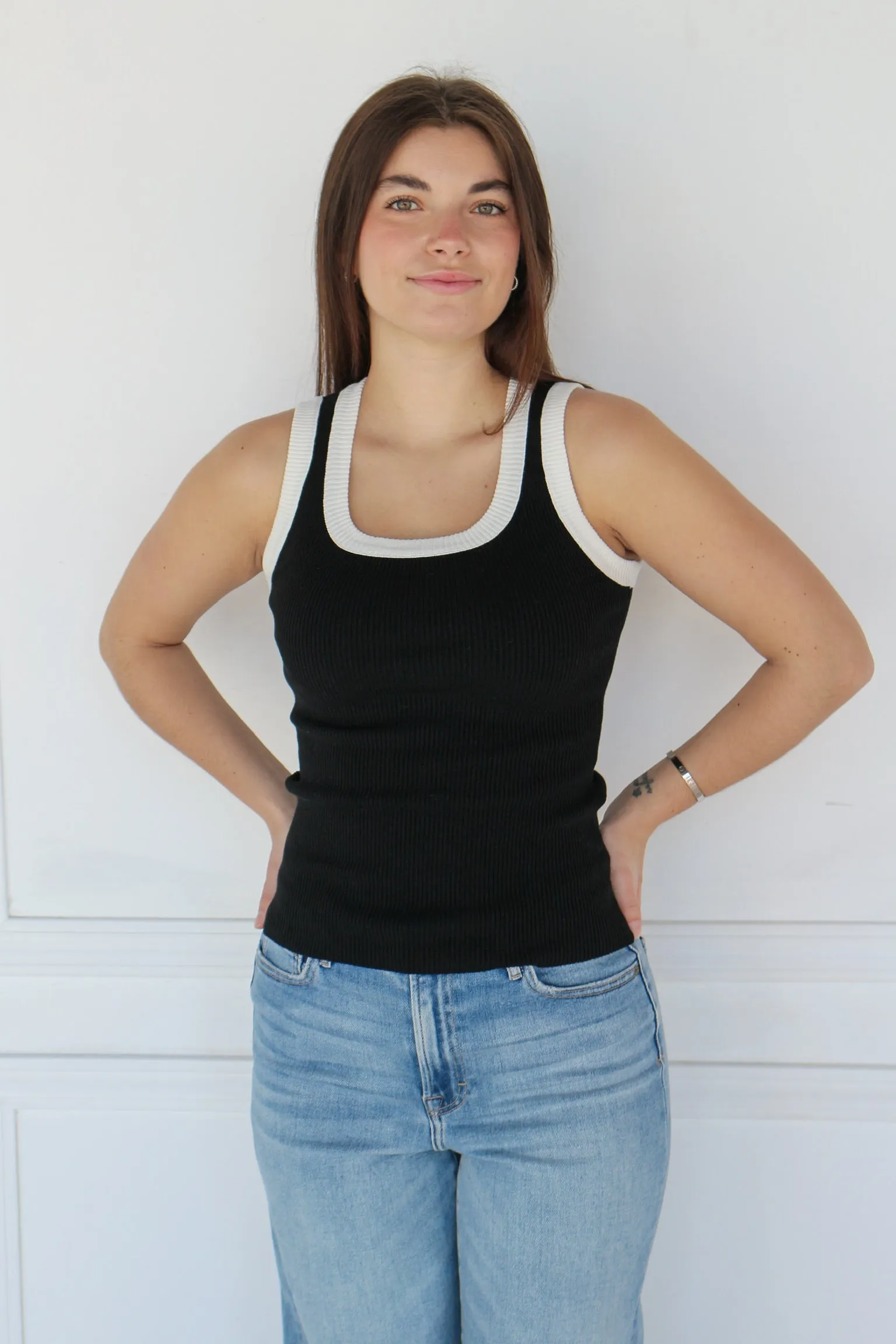 Luxe Rib Contrast Trim Tank sold by Kins Collective product image thumbnail 3