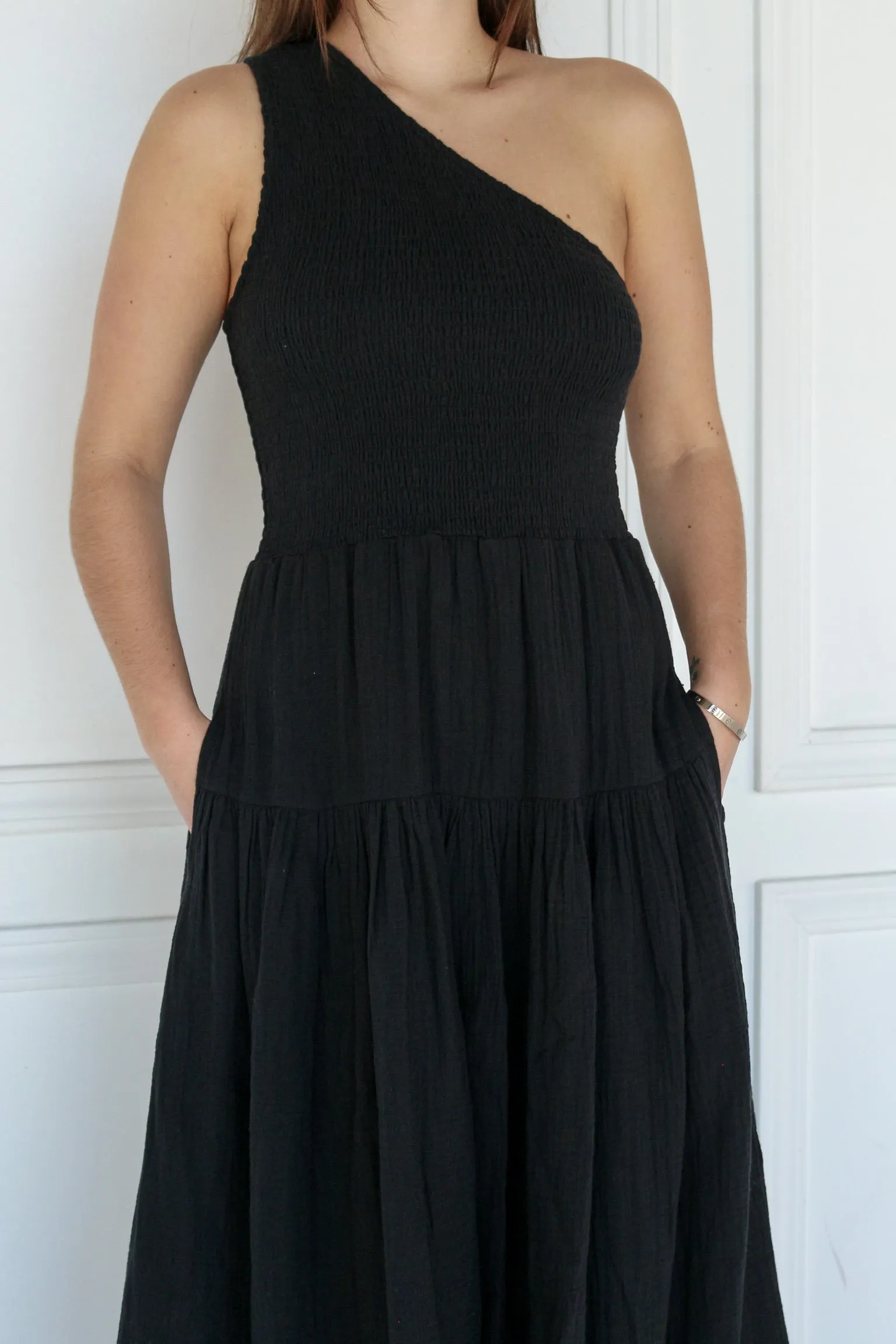 One Shoulder Smocked Dress sold by Kins Collective product image thumbnail 2