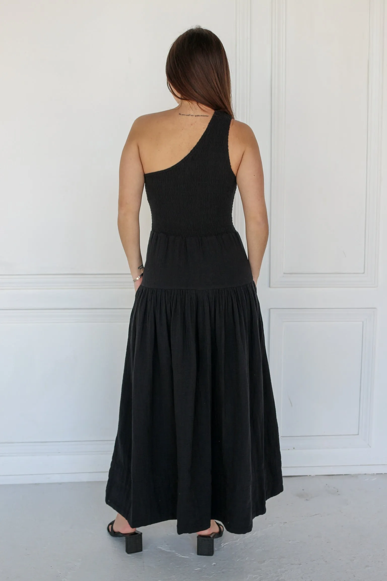 One Shoulder Smocked Dress sold by Kins Collective product image thumbnail 3