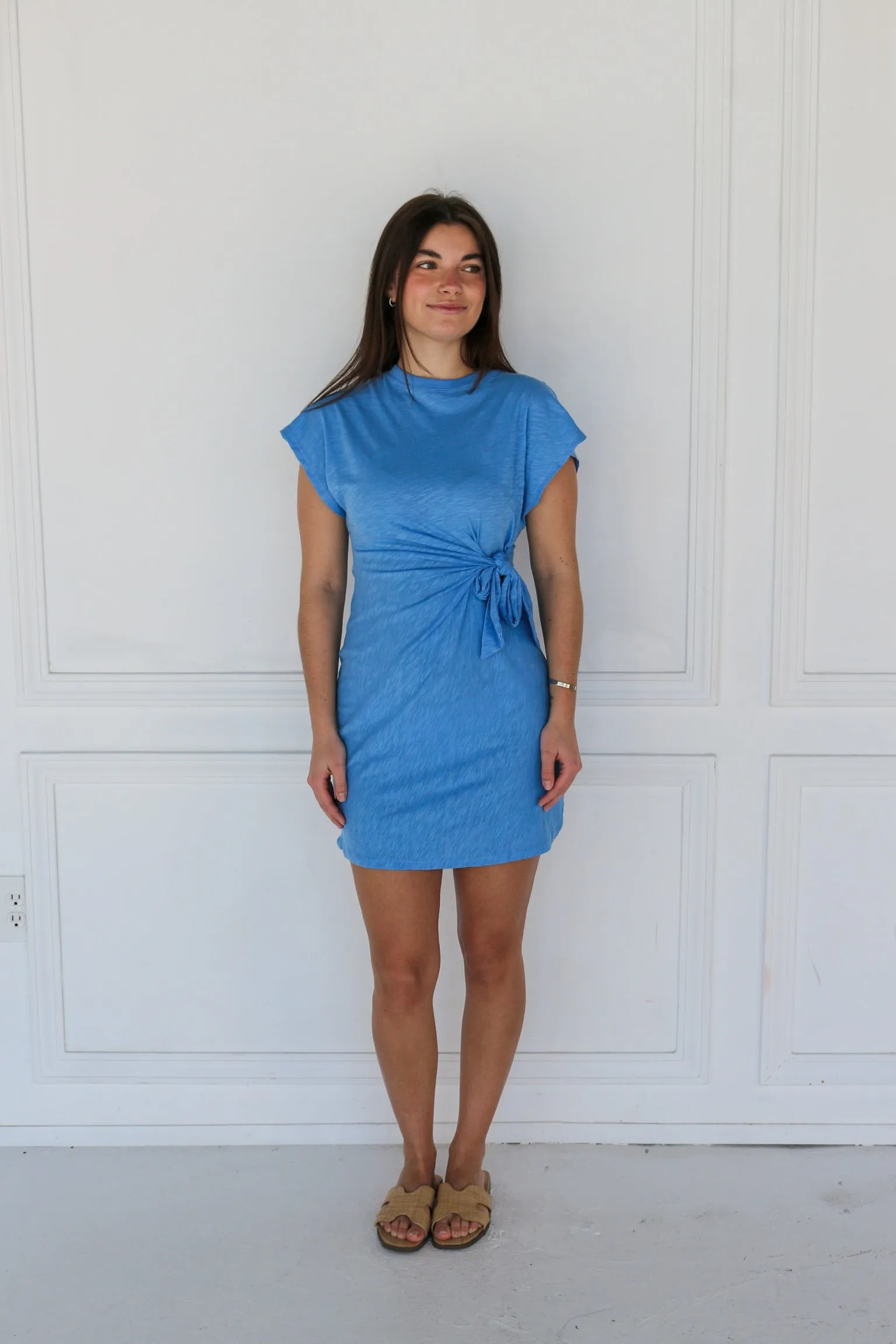 Coastal Breeze Side Tie Mini Dress sold by Kins Collective product image thumbnail 2