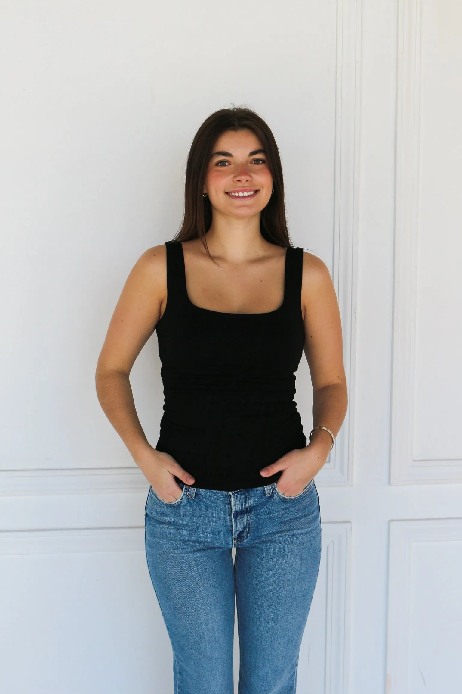 Square Neck Tank Black sold by Kins Collective product image thumbnail 2