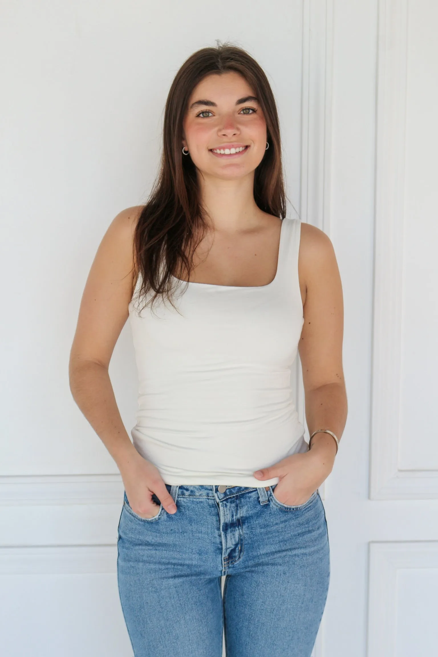 Square Neck Tank Ivory sold by Kins Collective product image thumbnail 2