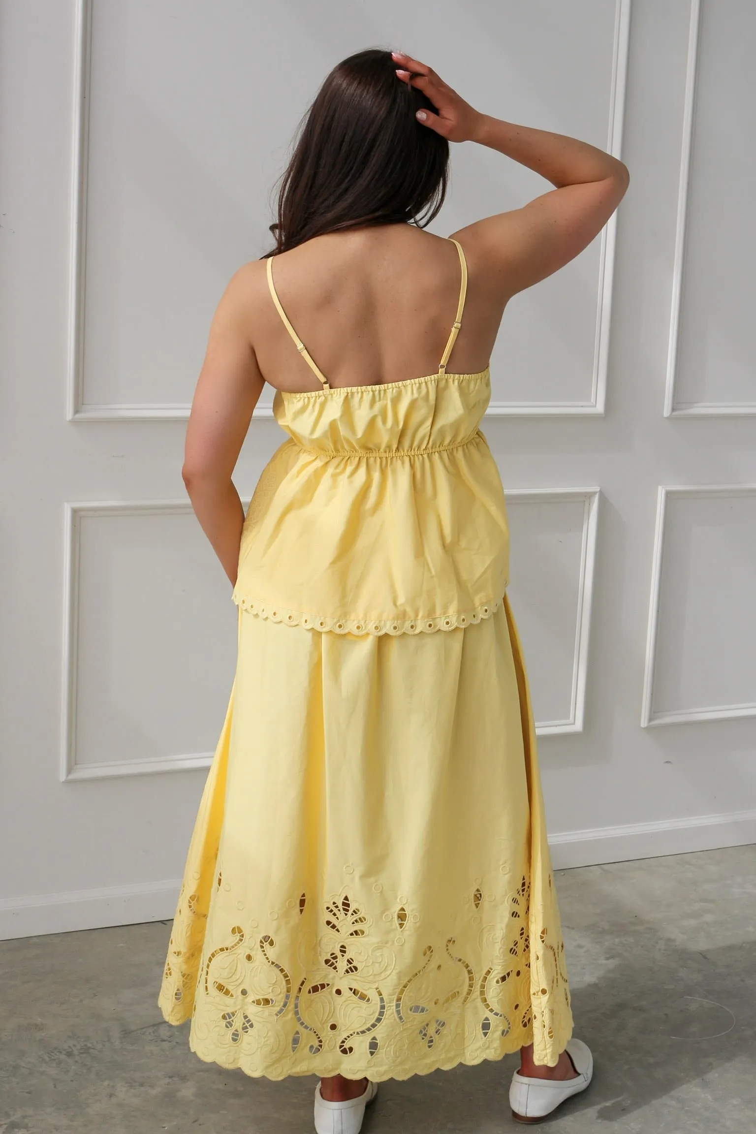 Sunshine Eyelet Midi Skirt sold by Kins Collective product image thumbnail 5