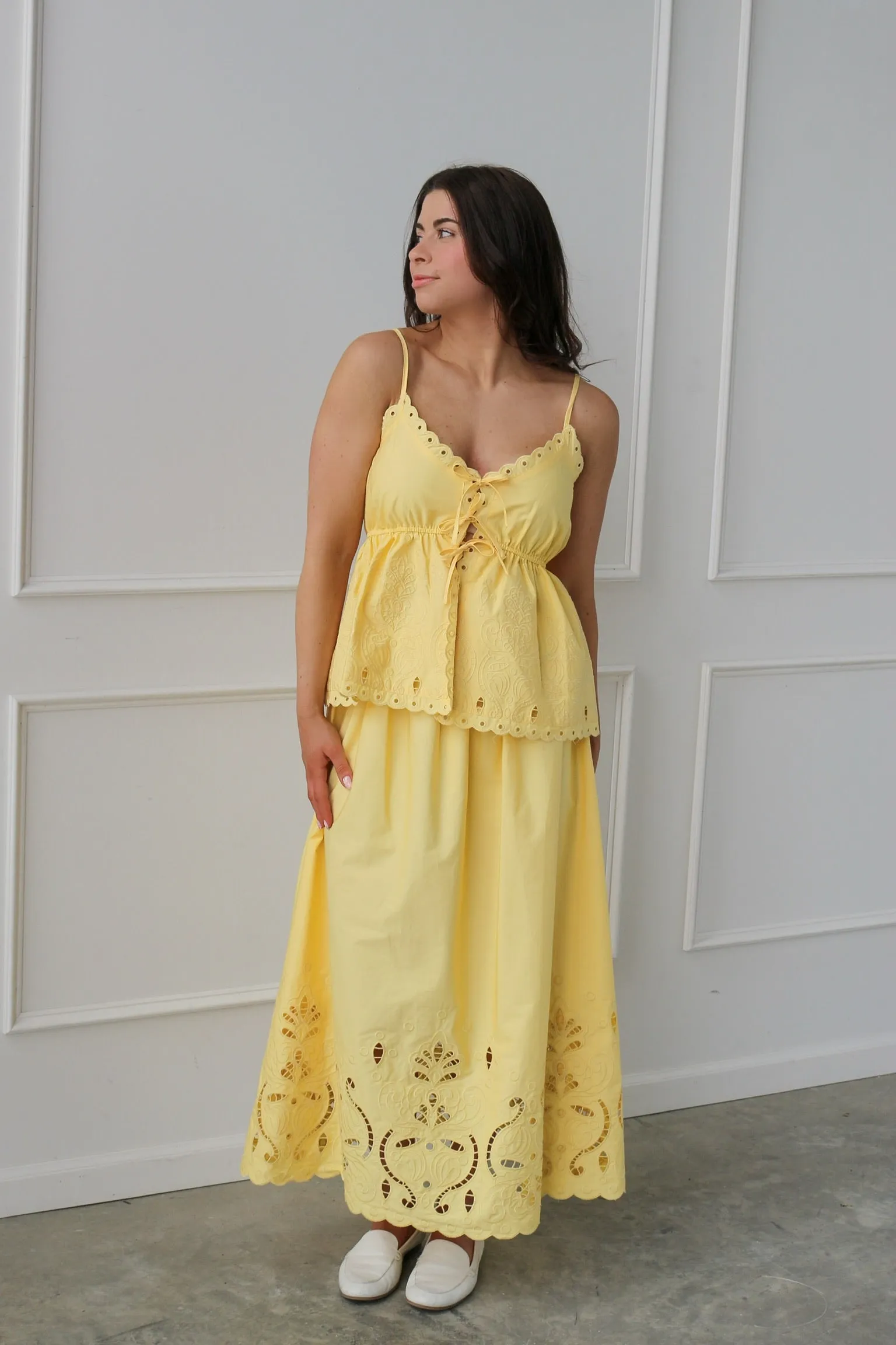 Sunshine Eyelet Midi Skirt sold by Kins Collective product image thumbnail 2