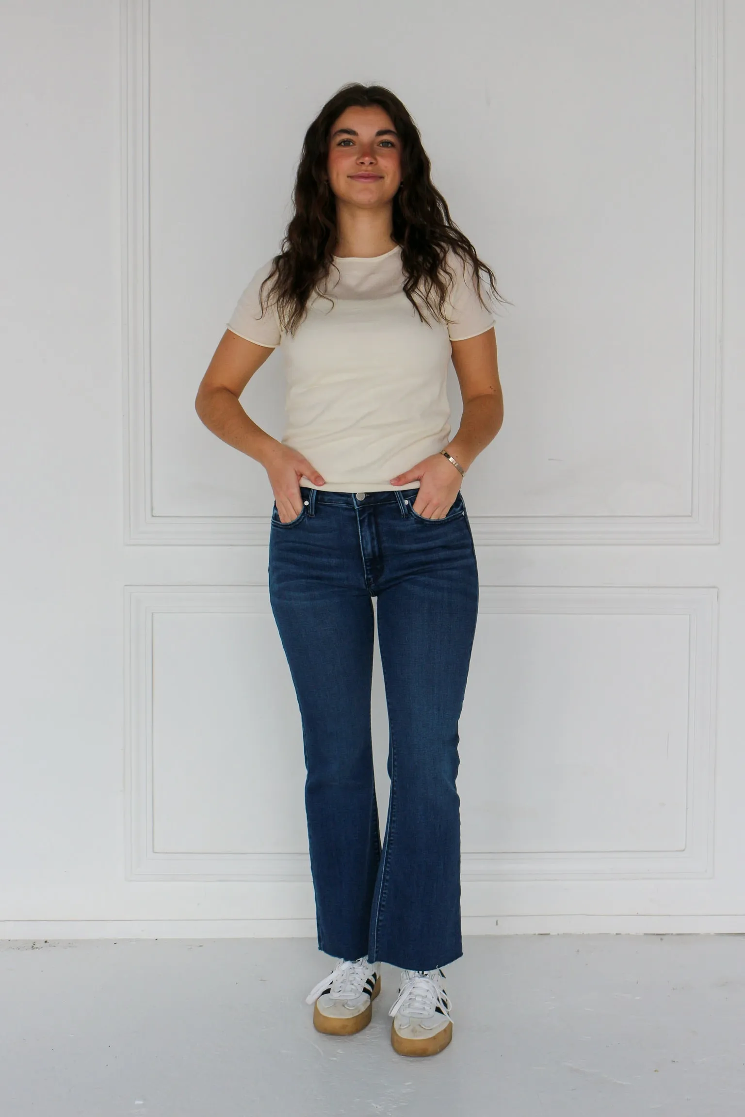 High Rise Tonal Crop Flare sold by Kins Collective