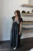 Abstract Embroidered Floral Maxi Dress sold by Kins Collective