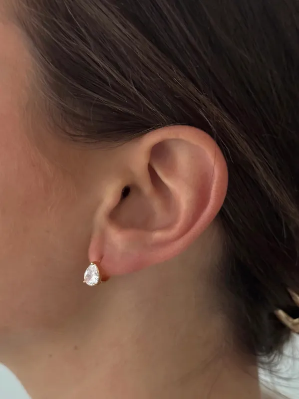 Pear Huggie Hoop sold by Kins Collective