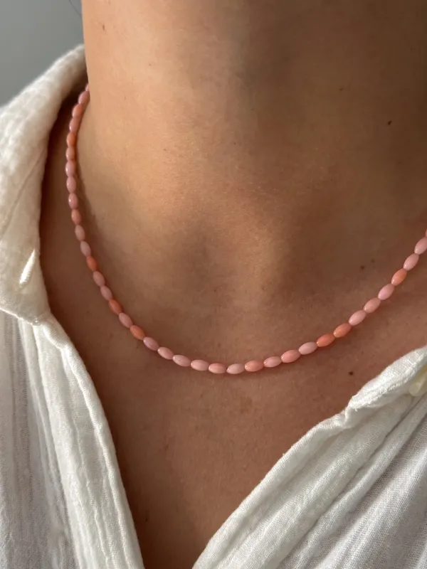 Coral Beaded Necklace sold by Kins Collective