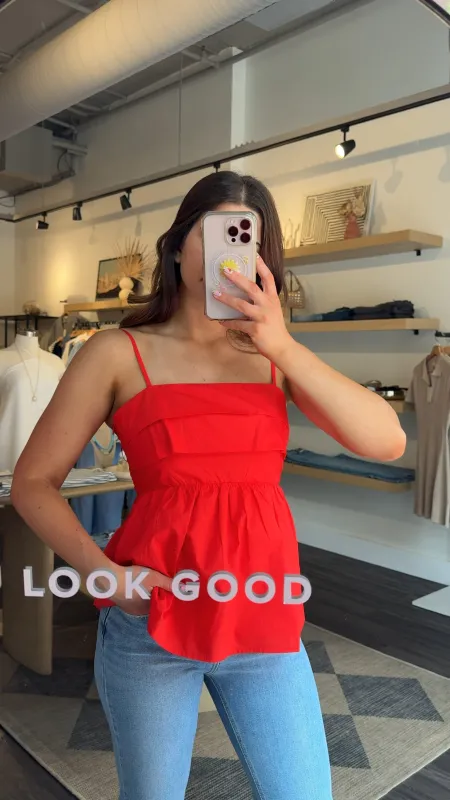 Amore Peplum Tank sold by Kins Collective