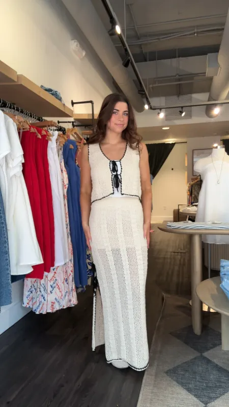 Margot Solid Crochet Top sold by Kins Collective