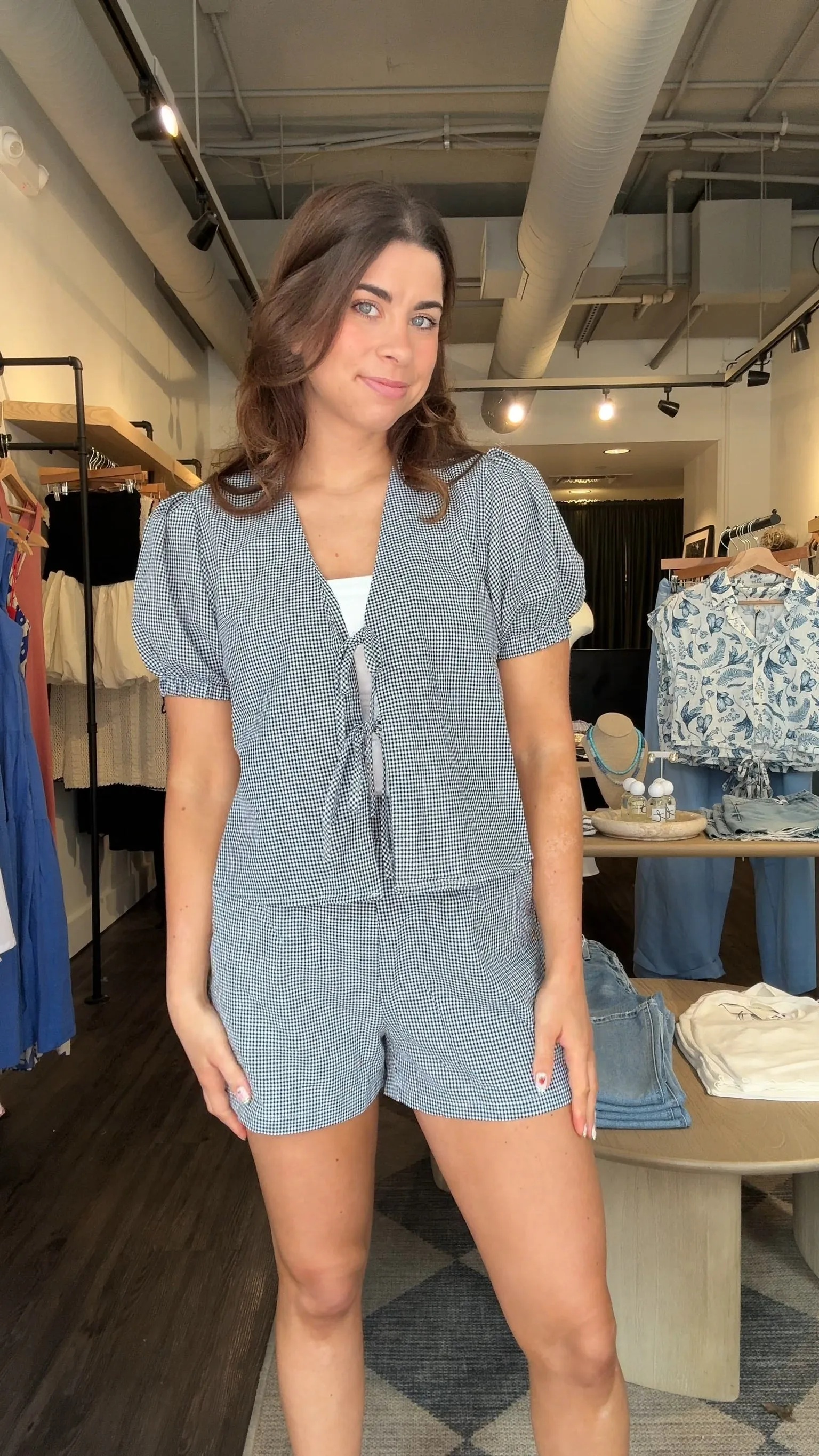 Claire Gingham Top sold by Kins Collective