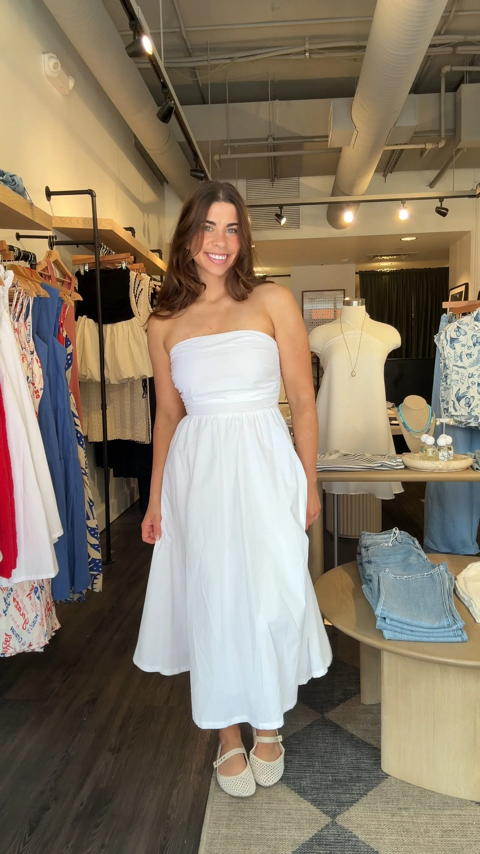 Sorrento Strapless Dress sold by Kins Collective