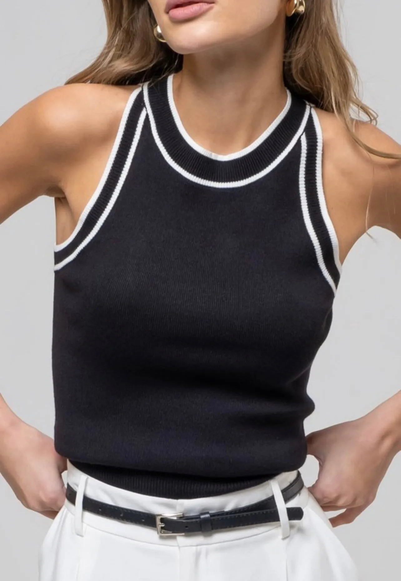 Contrast Knit Tank sold by Kins Collective