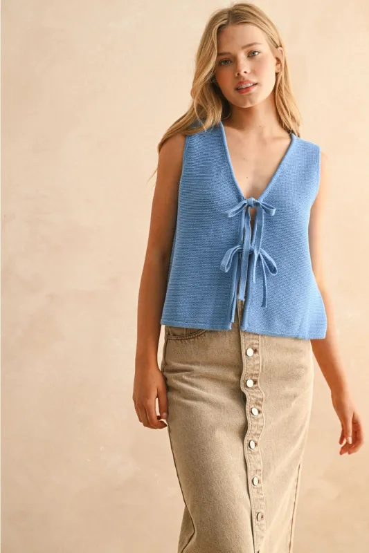 Tie Front Top sold by Kins Collective