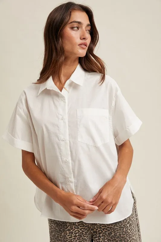 Gia Boxy Poplin Top sold by Kins Collective
