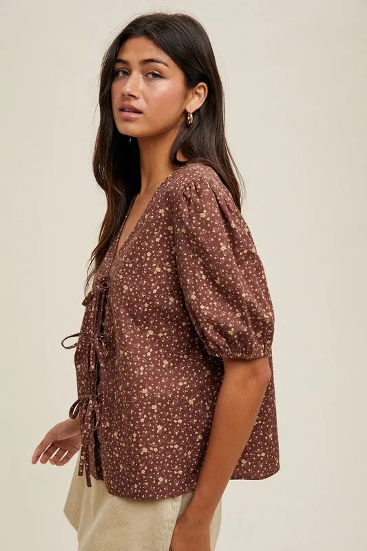 Floral Puff Sleeve Top sold by Kins Collective product image thumbnail 2