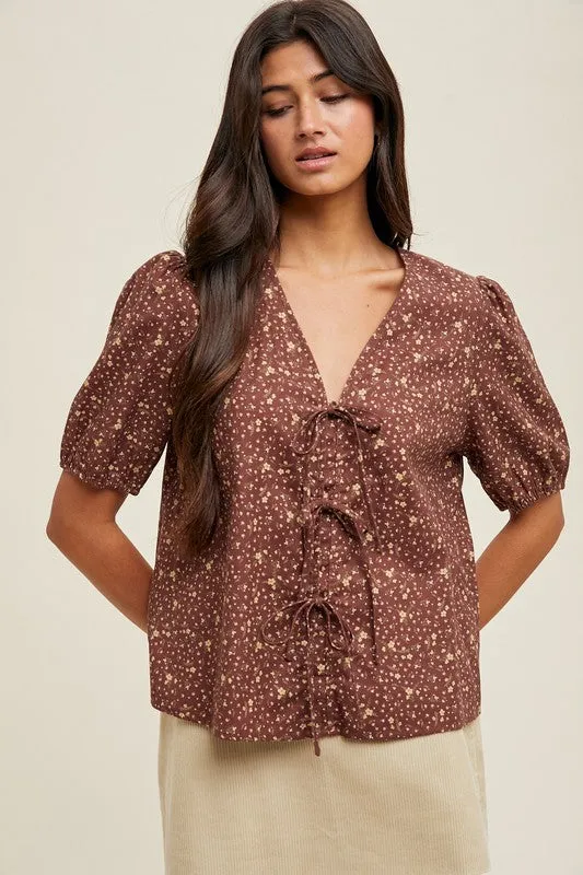 Floral Puff Sleeve Top sold by Kins Collective