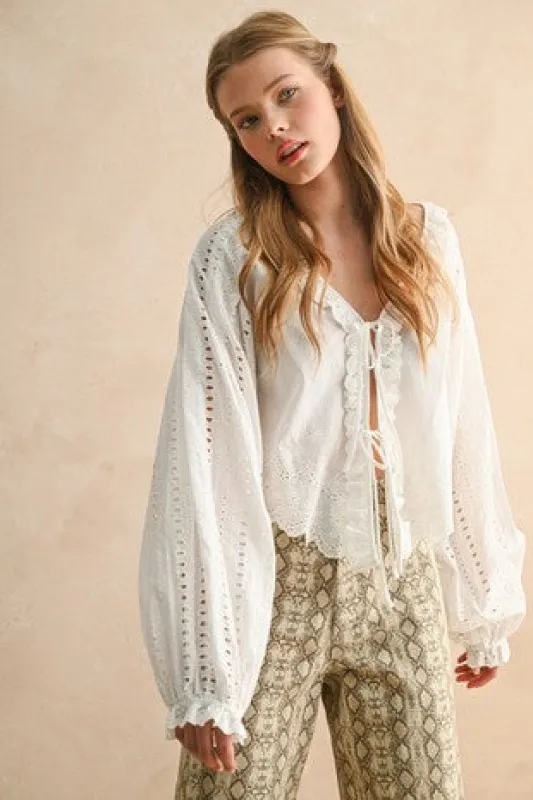 Embroidery Detail Blouse sold by Kins Collective