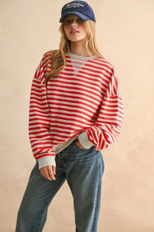 Buckeye Stripe Pullover sold by Kins Collective