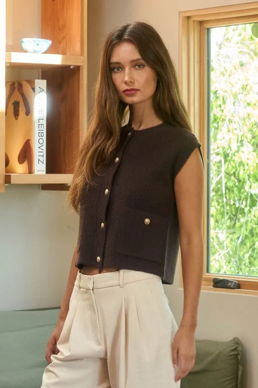 Gold Button Tank sold by Kins Collective