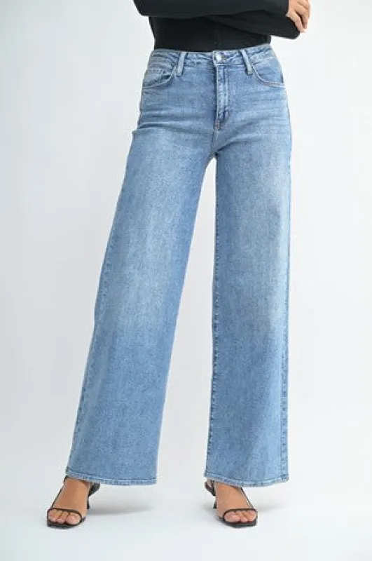 Stretchy Wide Leg Denim made by Kins Collective