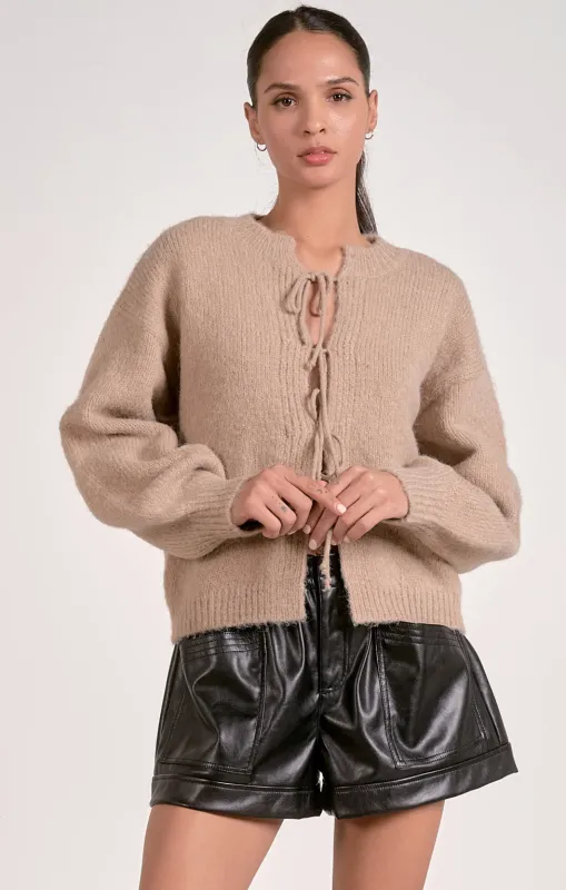 Amelie Tie Front Cardi sold by Kins Collective