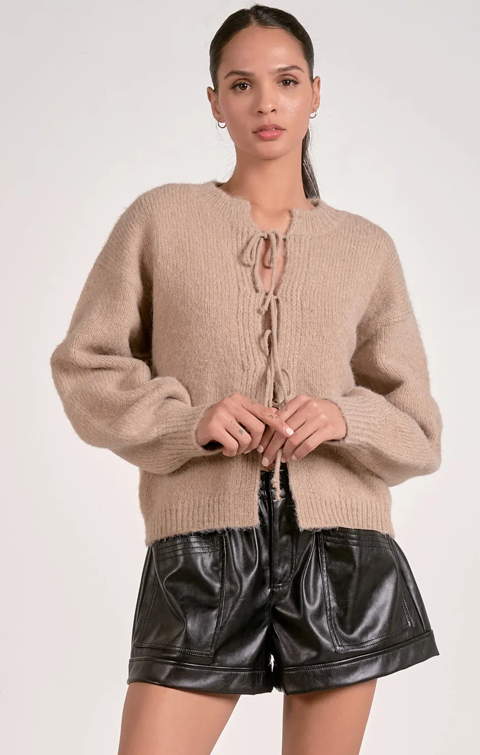 Amelie Tie Front Cardi sold by Kins Collective