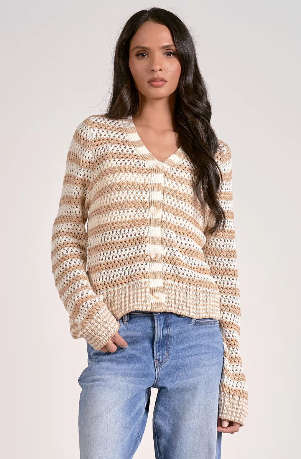Crochet Stripe Cardi sold by Kins Collective