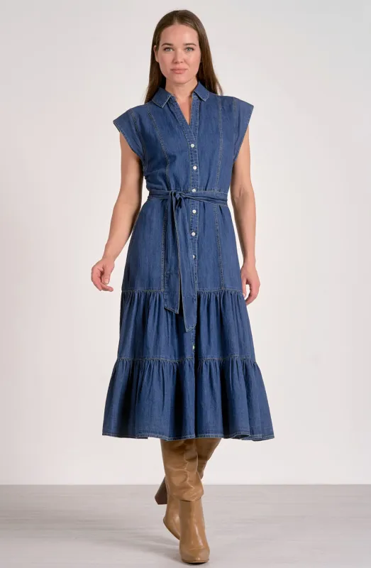 Tiered Denim Dress sold by Kins Collective