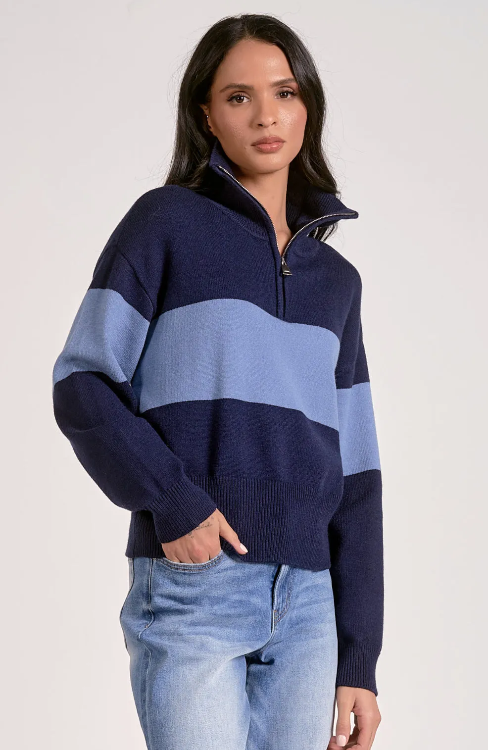 Quarter Zip Varsity Sweater sold by Kins Collective