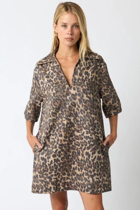 Ava Leopard Dress sold by Kins Collective