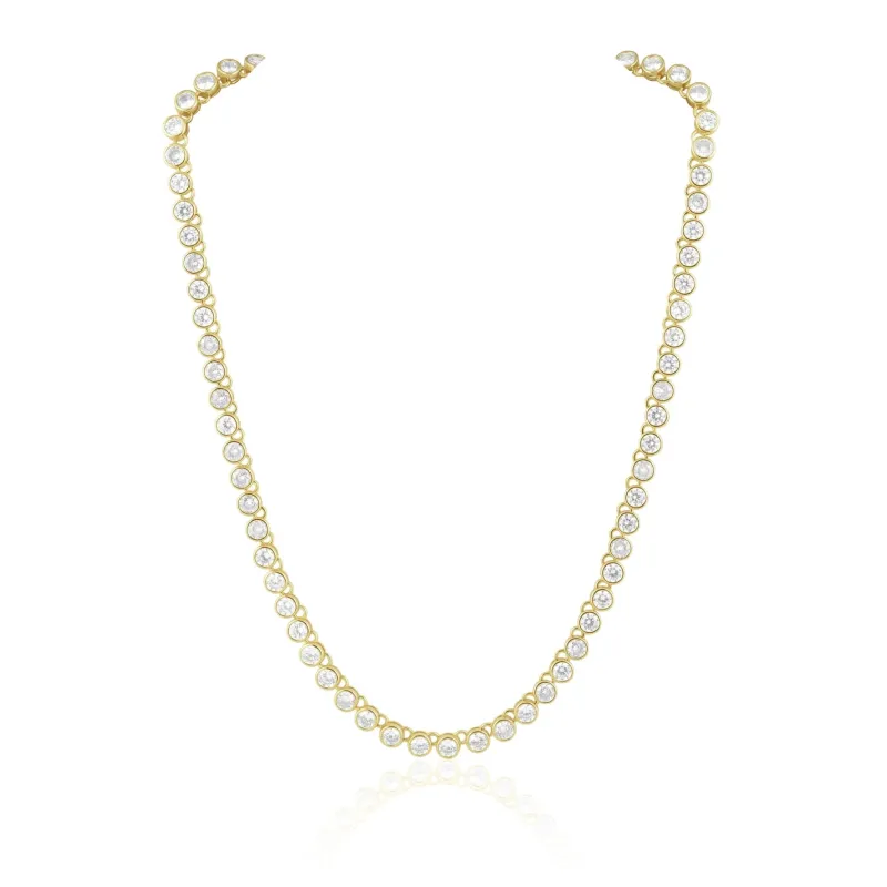Bezel Tennis Necklace sold by Kins Collective