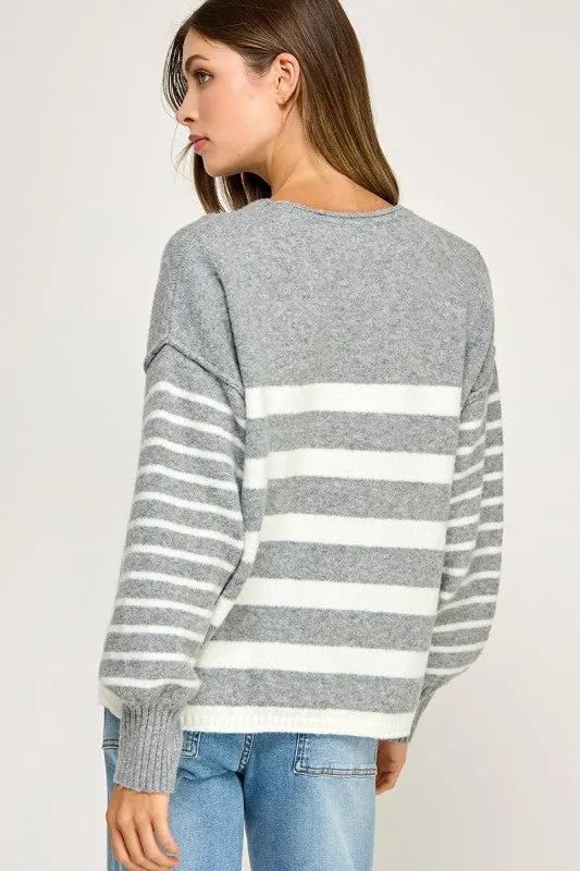 Madison Stripe Knit Sweater sold by Kins Collective product image thumbnail 5