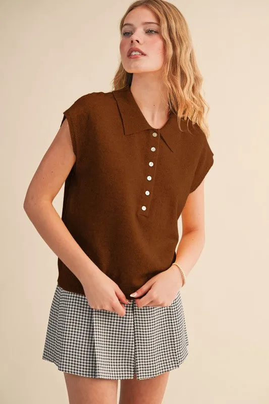 Lila Knit Polo sold by Kins Collective