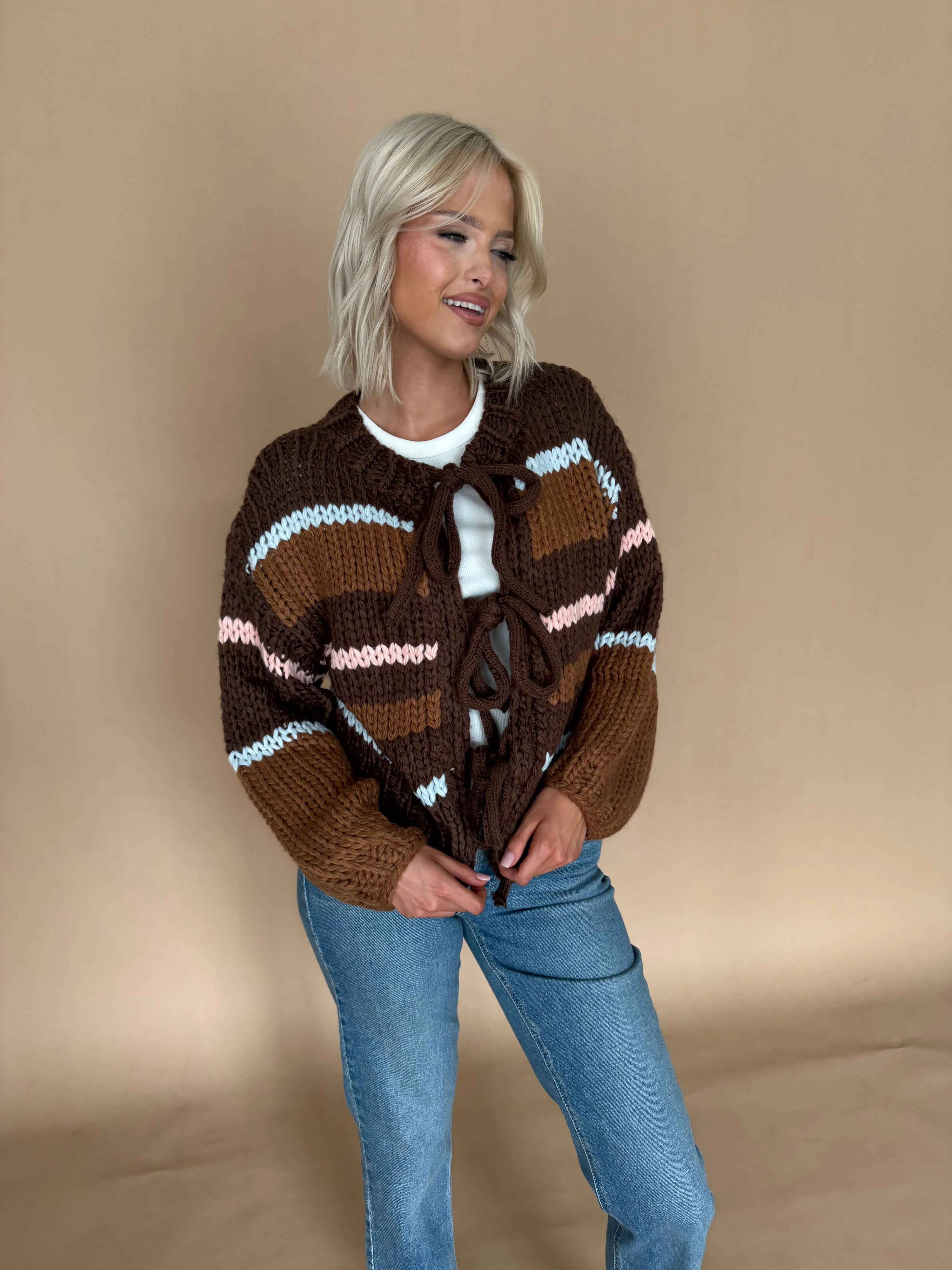 Maren Tie Cardigan sold by Kins Collective