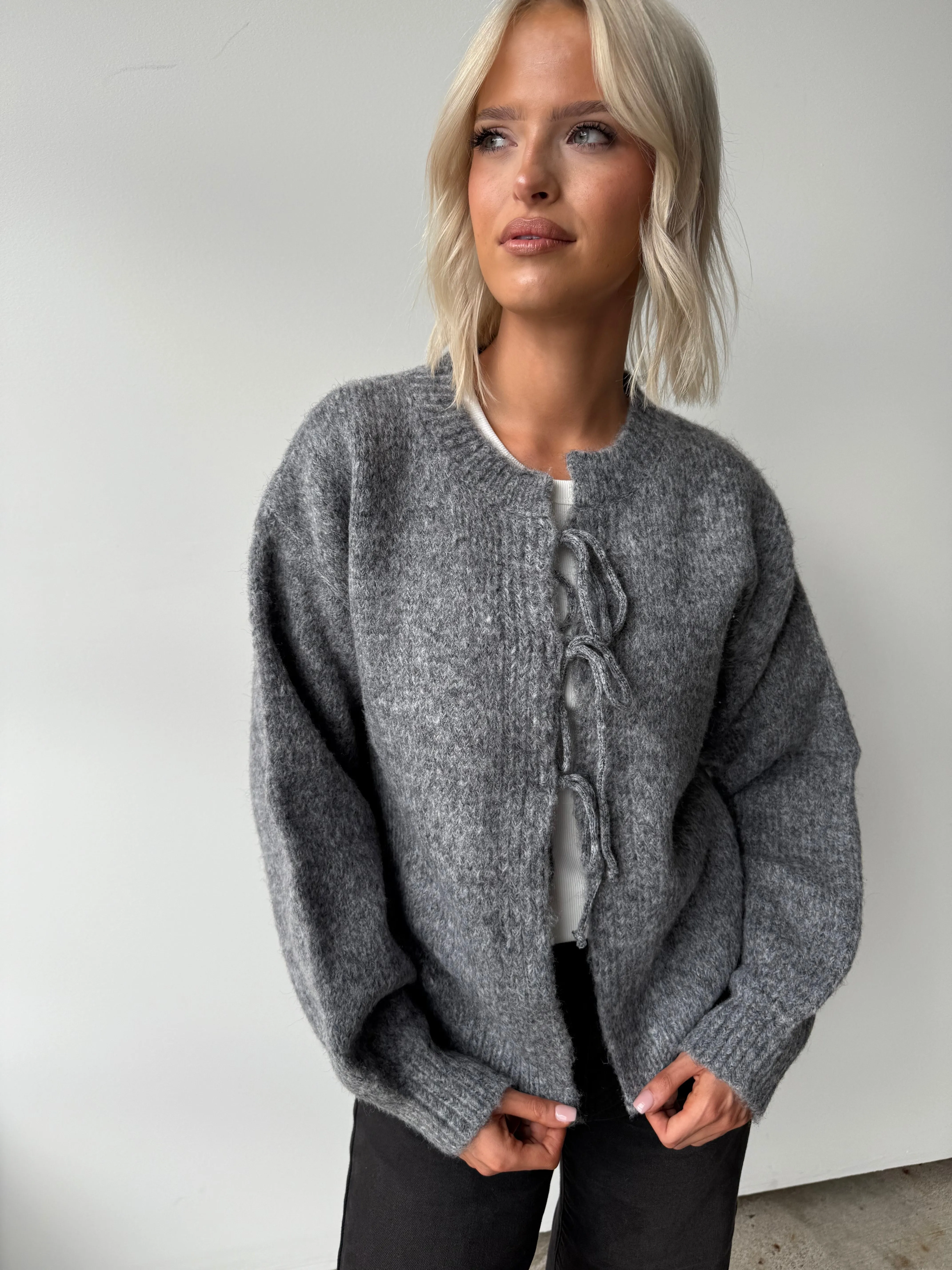 Amelie Tie Front Cardi sold by Kins Collective