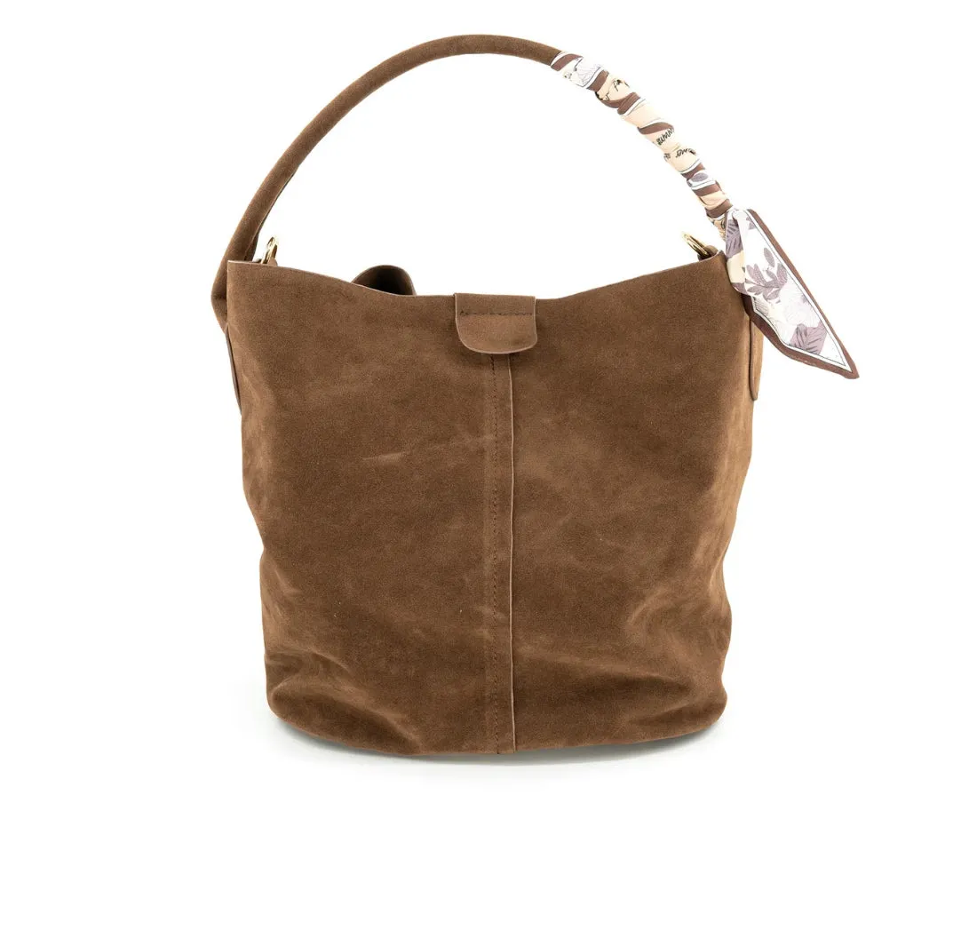 Emery Suede Bucket Bag sold by Kins Collective