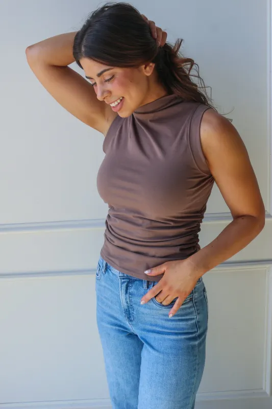 Essential Ruched Mock Neck sold by Kins Collective