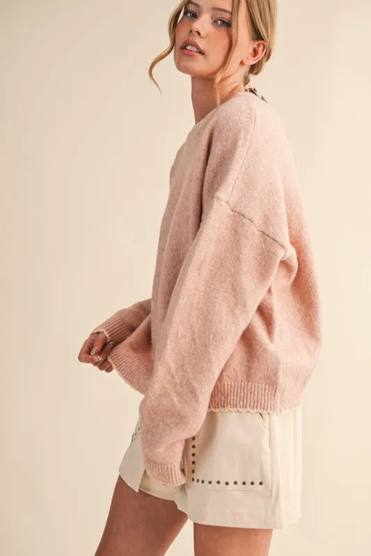 Contrast Scallop Sweater sold by Kins Collective