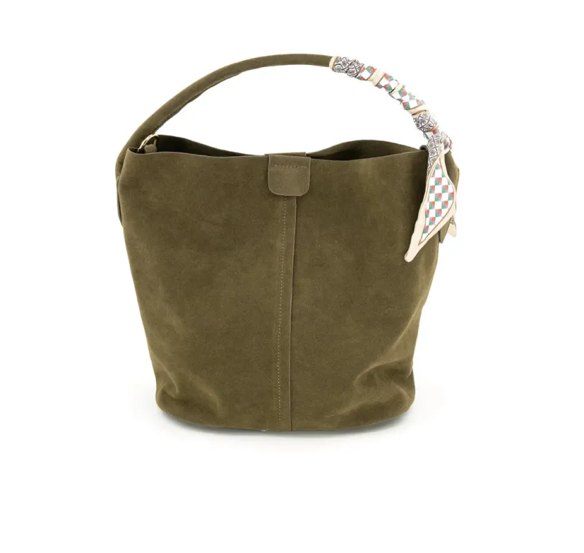 Emery Suede Bucket Bag sold by Kins Collective